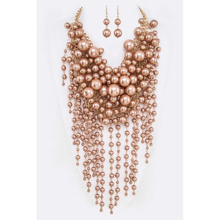 Head Turner Statement Mix Pearl Layer Necklace Set