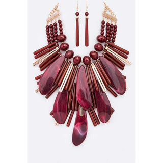 Mix Resin Statement Necklace Set