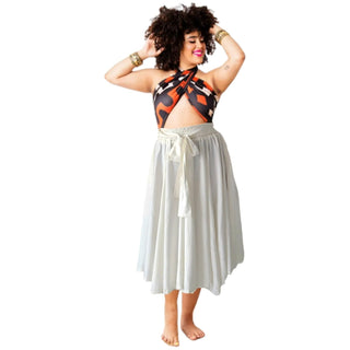 Rayon Midi Skirt