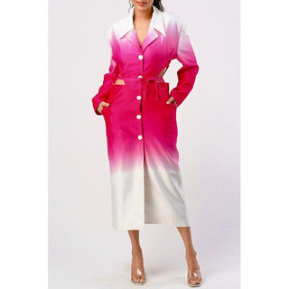 Color gradient spring trench coat