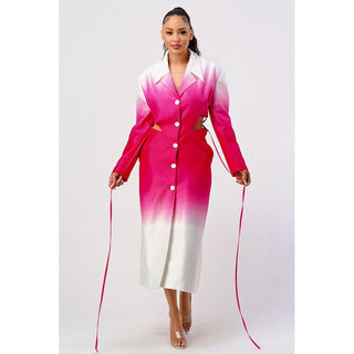 Color gradient spring trench coat