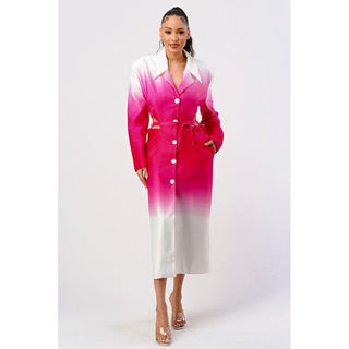 Color gradient spring trench coat