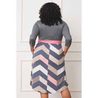 Plus Curved Hem Band Midi Dress