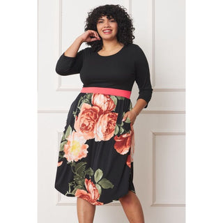 Plus Curved Hem Band Midi Dress