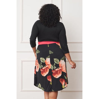 Plus Curved Hem Band Midi Dress