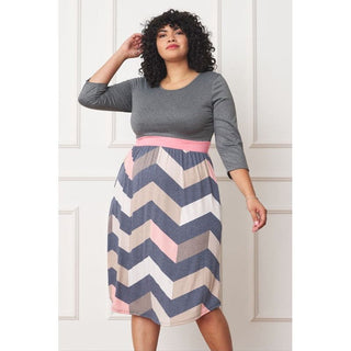 Plus Curved Hem Band Midi Dress