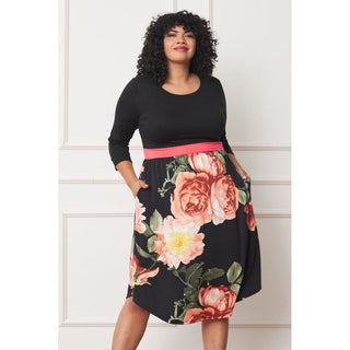 Plus Curved Hem Band Midi Dress