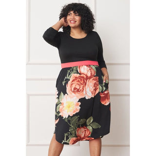 Plus Curved Hem Band Midi Dress