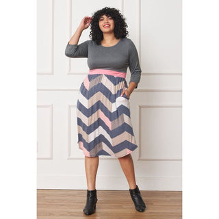 Plus Curved Hem Band Midi Dress