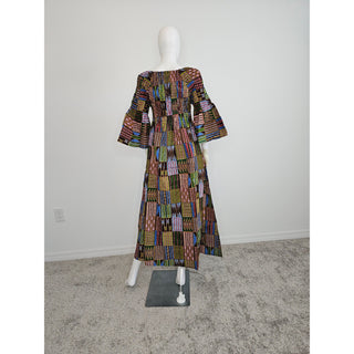 African Ankara Off the Shoulder Maxi Dress