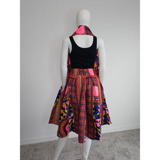African Dashiki Print Maxi Skirt Free size- STRETCH FITS M TO 2XL