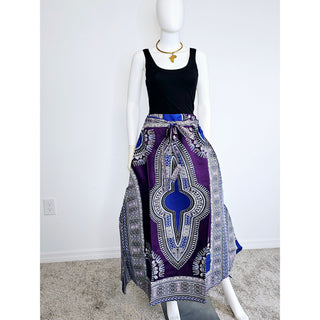 Ethnic African Print Wrap Maxi Skirt Free size