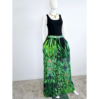 LONG Summer African Chiffon Kimono Kaftan Two Piece Pant Set