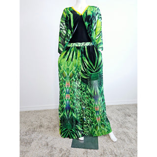 LONG Summer African Chiffon Kimono Kaftan Two Piece Pant Set
