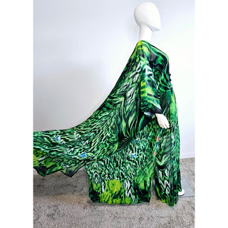 LONG Summer African Chiffon Kimono Kaftan Two Piece Pant Set