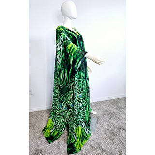 LONG Summer African Chiffon Kimono Kaftan Two Piece Pant Set