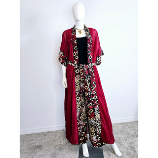 African Chiffon Kimono Kaftan Two Piece Pant Set - Made in Kenya
