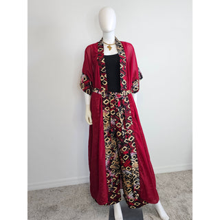 African Chiffon Kimono Kaftan Two Piece Pant Set - Made in Kenya