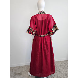 African Chiffon Kimono Kaftan Two Piece Pant Set - Made in Kenya