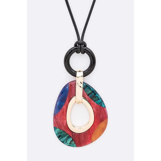 Mix Tone Large Resin Pendant Necklace Set