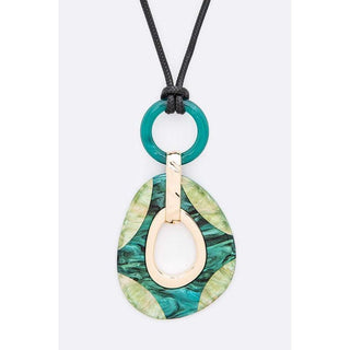 Mix Tone Large Resin Pendant Necklace Set