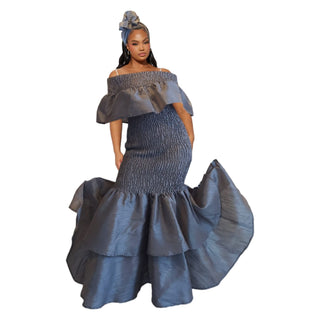 Silk Smocked Mermaid Dress