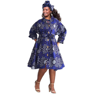 African Print Tunic Dress Coat