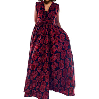 African Print Ankara Infinity Skirt with Pockets and Headwrap/Sash
