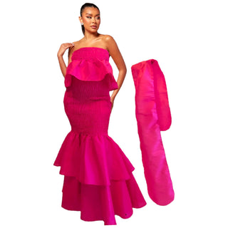 Silk Smocked Mermaid Dress