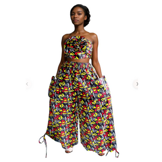 Ankara Print Big Pocket Palazzo Pants