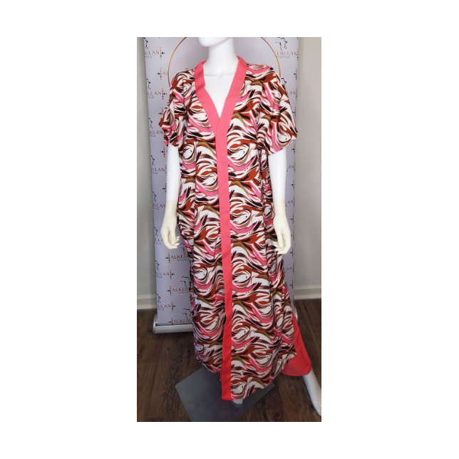 Chinnon crepe kaftan pant set with black and white work main image 1