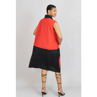 African Ankara Style Print Cotton Women Mid Length Dress Sundress