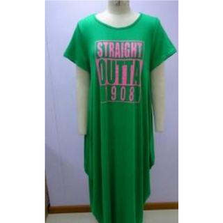 Comfortable Pink & Green Bubble Jersey Dress, Maxi Dress