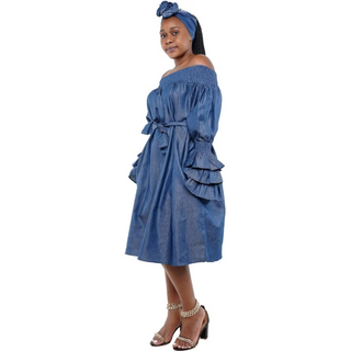 Denim Off Shoulder Dress