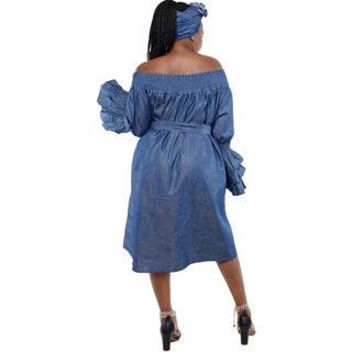 Denim Off Shoulder Dress