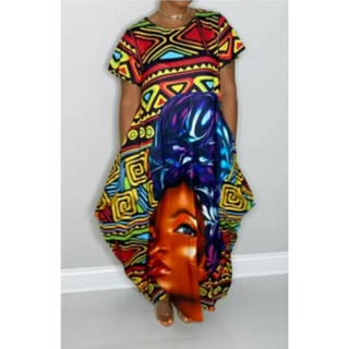 Comfortable African Queen Bubble Jersey Dress, Maxi Dress