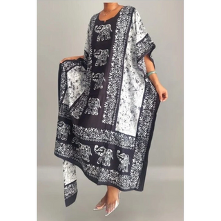 Ethnic Tribal Long Kaftan Loungewear Robe Duster Dress
