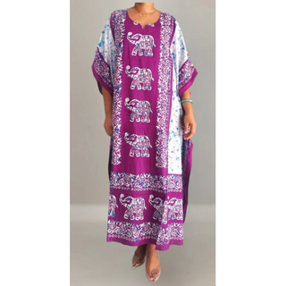 Ethnic Tribal Long Kaftan Loungewear Robe Duster Dress