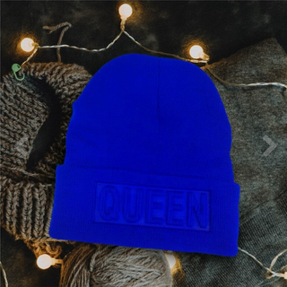 Queen Winter Knit Beanie Faux Knitted Hat