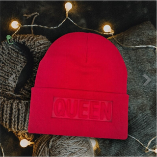 Queen Winter Knit Beanie Faux Knitted Hat