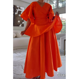 Wrap Blouse Top With Maxi Skirt / One Size Fits up to 3XL