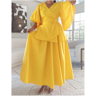 Wrap Blouse Top With Maxi Skirt / One Size Fits up to 3XL