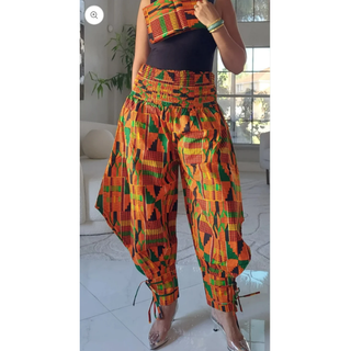 African Print Ankara Style Harem Pants with Sash / Blouse Top Set or Separates
