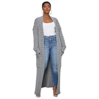Elegant Casual Cardigan Knit Duster Long Sweater with Pockets