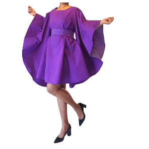 Silk Dress With Wings Poncho Dress