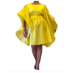 Silk Dress With Wings Poncho Dress