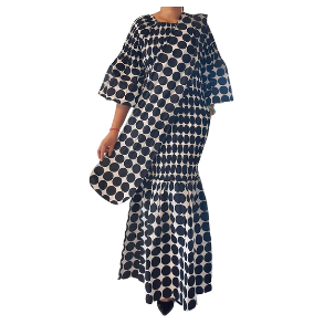 African Ankara Style Print Long Smocked Mermaid Dress