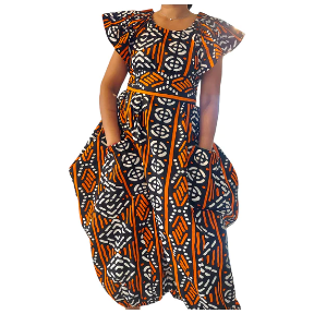 Comfortable Balloon Maxi Dress with Pleated Sleeves & Elastic Hem