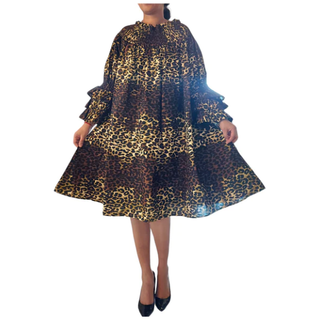 African Ankara Print Off Shoulder Midi Dress