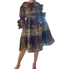 African Ankara Print Off Shoulder Midi Dress